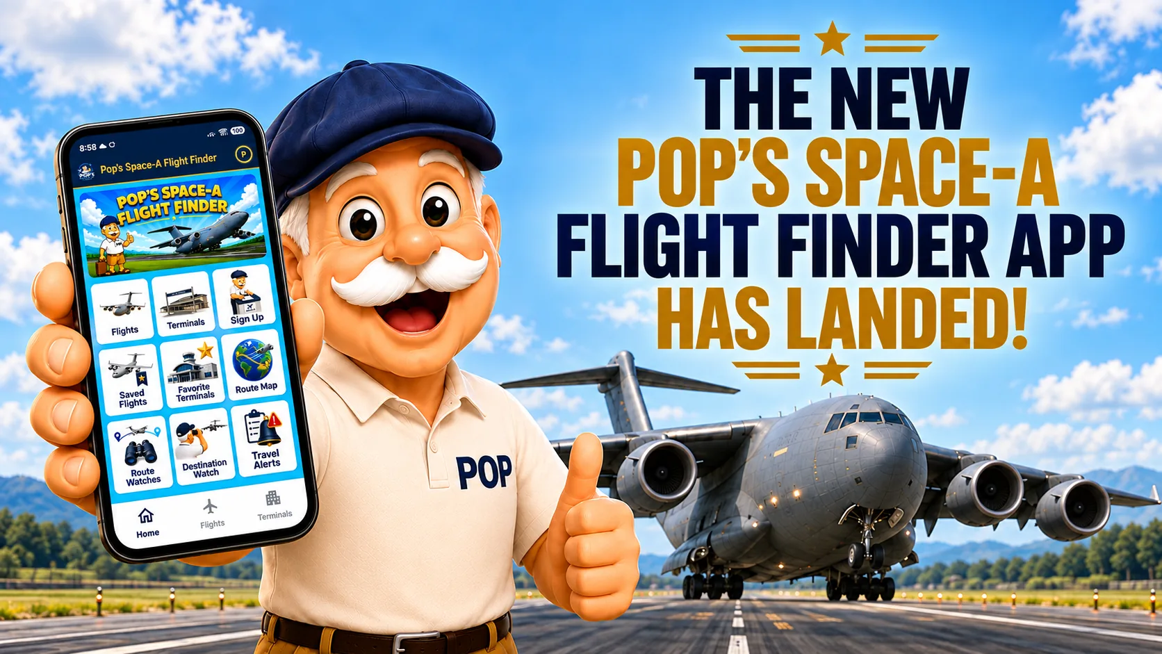 The New Pop’s Space-A Flight Finder APP Has Landed